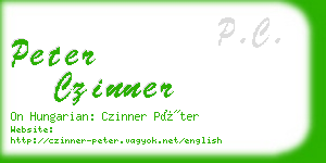 peter czinner business card